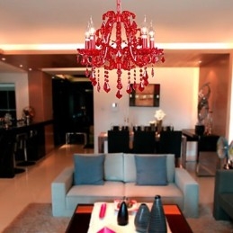 Lustre moderno contemporâneo de cristal cromado em metal