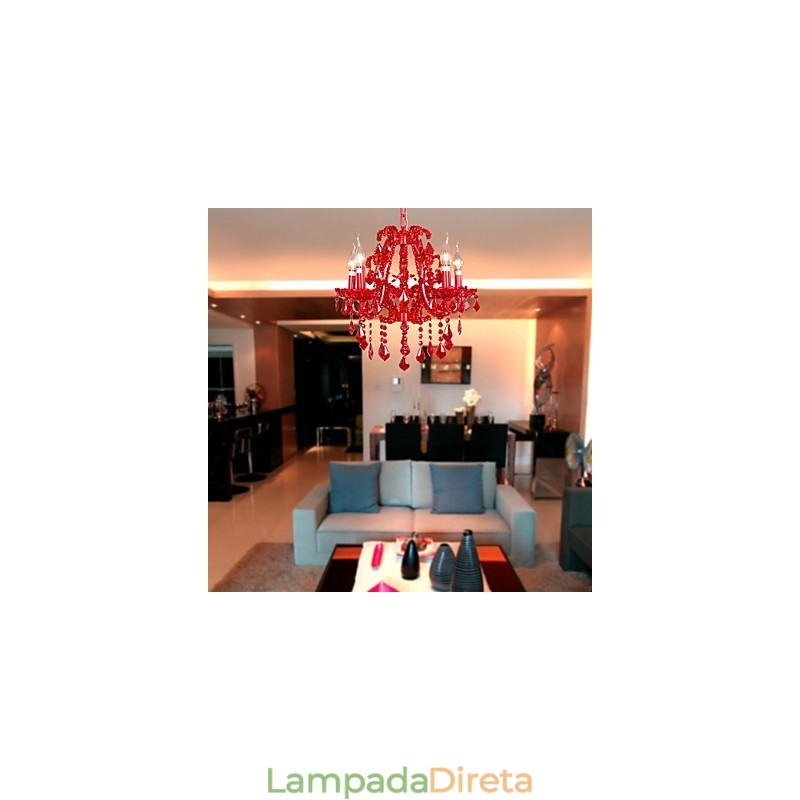 Lustre moderno contemporâneo de cristal cromado em metal
