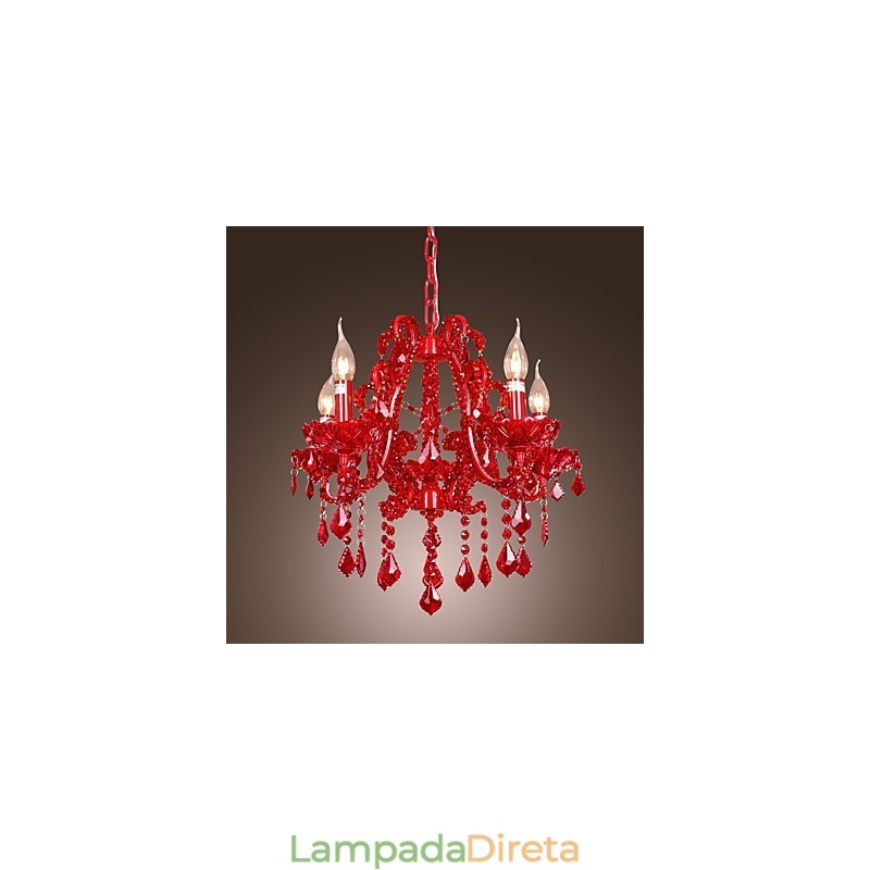 Lustre moderno contemporâneo de cristal cromado em metal