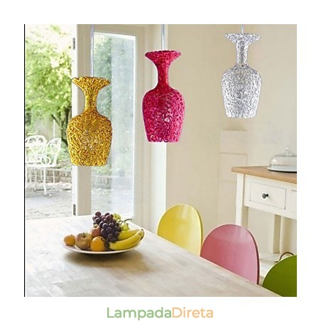 Lustre de alumínio trançado com três lâmpadas de cabeça Apple Lustre de alumínio trançado com três lâmpadas de cabeça Apple
