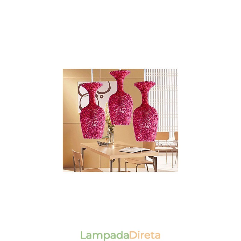 Lustre de alumínio trançado com três lâmpadas de cabeça Apple