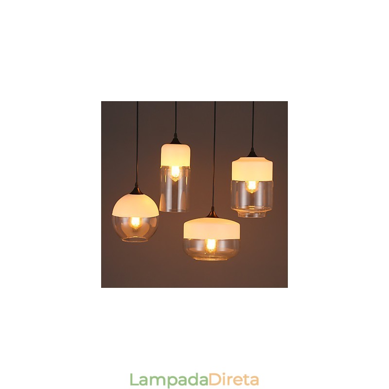 A loja Nordic Creative Stair Shop'S Art Wrought Iron Glass Chandelier Lamp