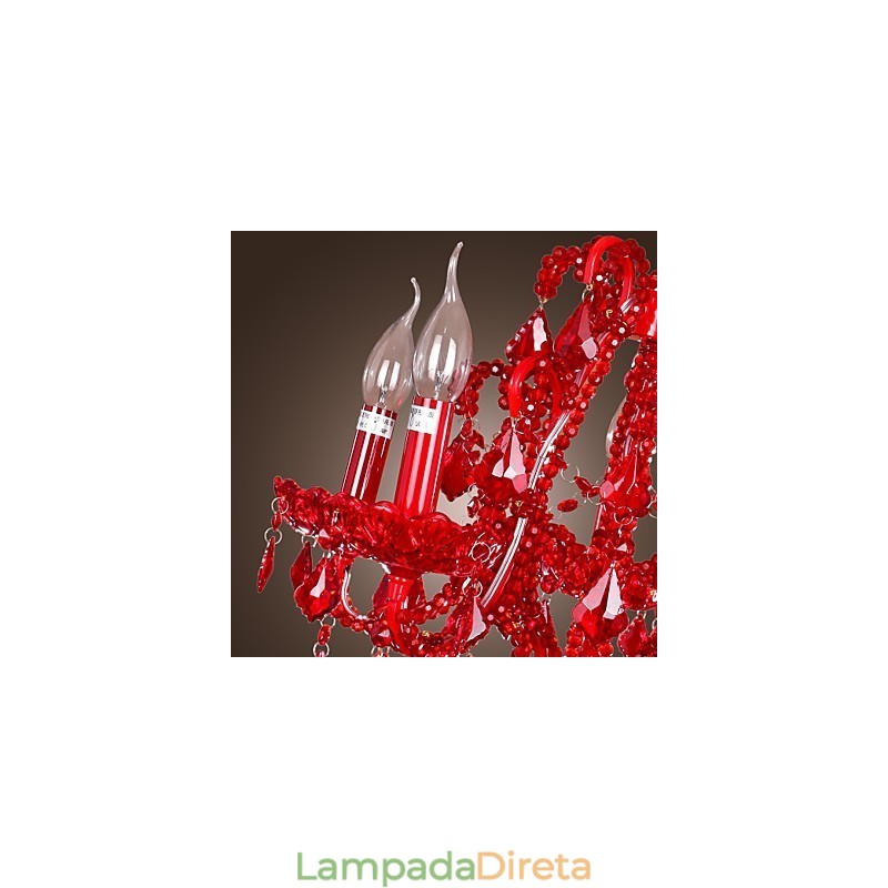 Lustre moderno contemporâneo de cristal cromado em metal