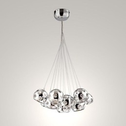 Luminária pendente moderna contemporânea Globe Chrome Metal