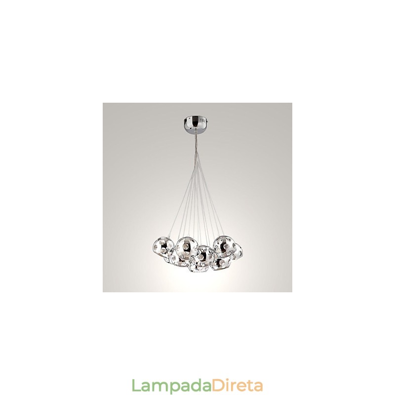 Luminária pendente moderna contemporânea Globe Chrome Metal