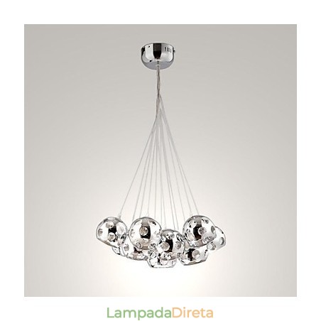 Luminária pendente moderna contemporânea Globe Chrome Metal Luminária pendente moderna contemporânea Globe Chrome Metal