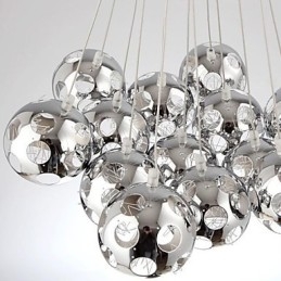 Luminária pendente moderna contemporânea Globe Chrome Metal