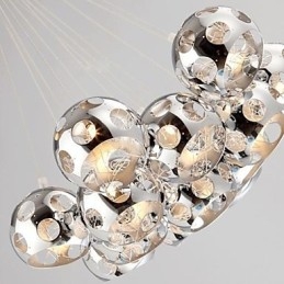 Luminária pendente moderna contemporânea Globe Chrome Metal