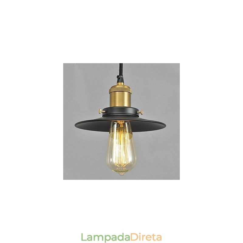 Luminária pendente de metal estilo country mini com pintura