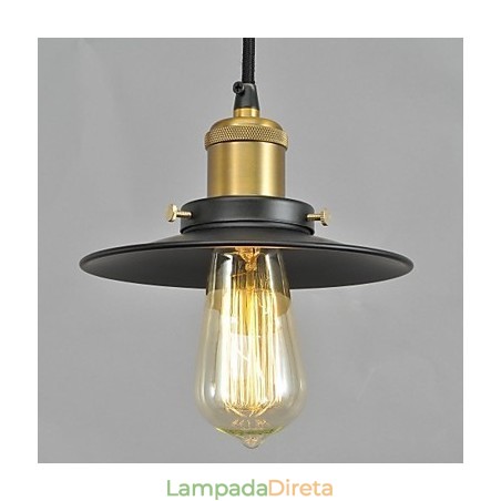 Luminária pendente de metal estilo country mini com pintura Luminária pendente de metal estilo country mini com pintura