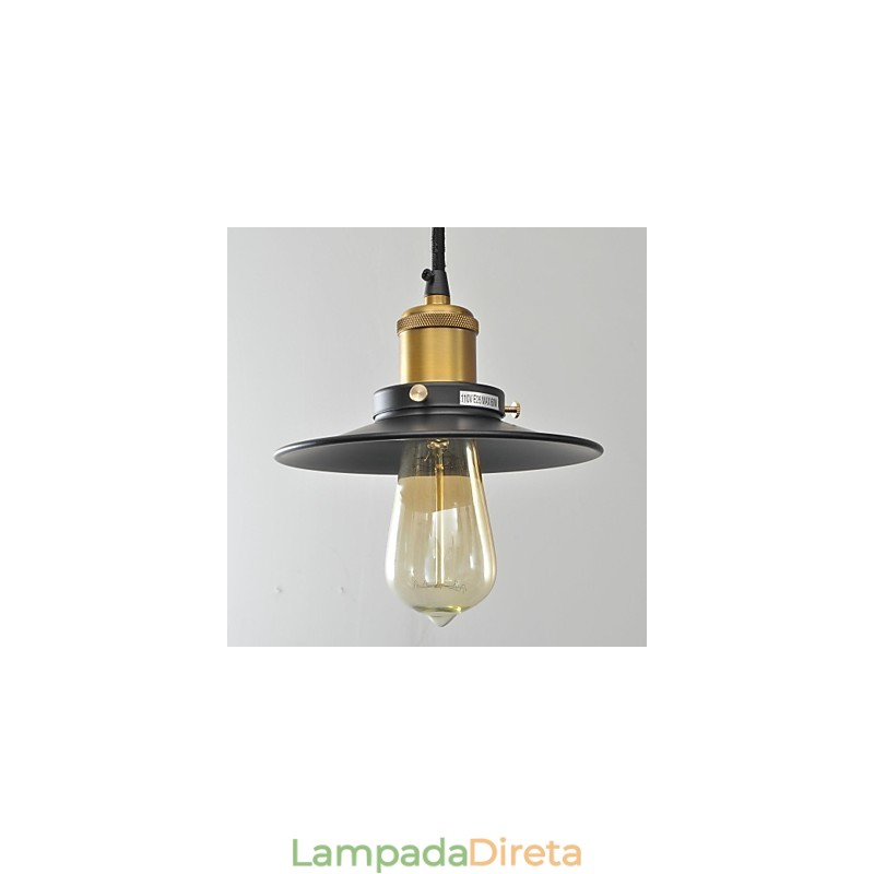 Luminária pendente de metal estilo country mini com pintura
