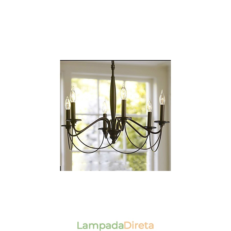 Lustre tradicional clássico galvanizado