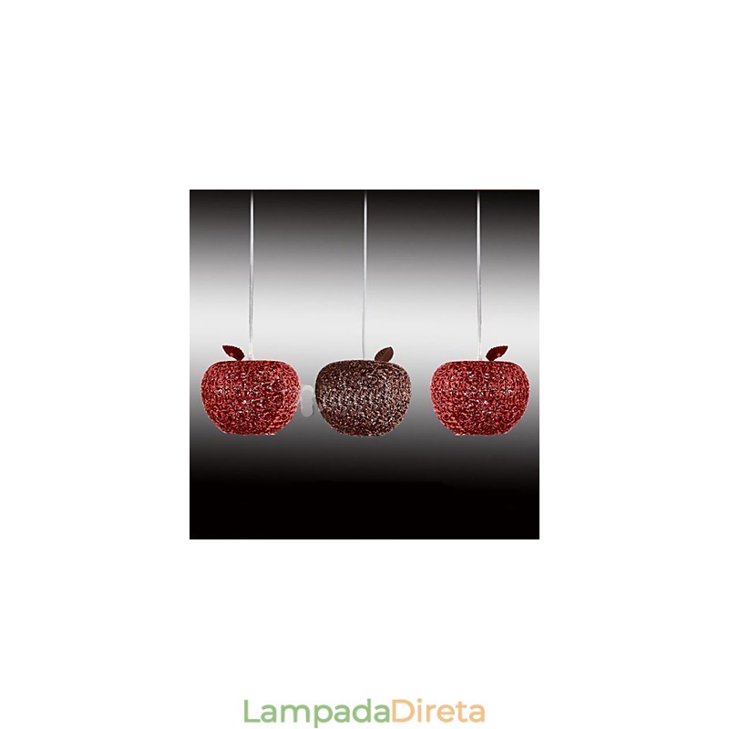 Lustre de alumínio trançado com três lâmpadas de cabeça Apple