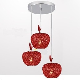 Lustre de alumínio trançado com três lâmpadas de cabeça Apple A