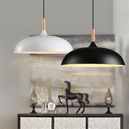 Luminária pendente retrô com pintura em madeira e metal, luminária pendente de café