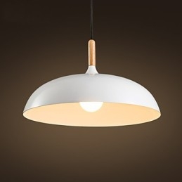 Luminária pendente retrô com pintura em madeira e metal, luminária pendente de café