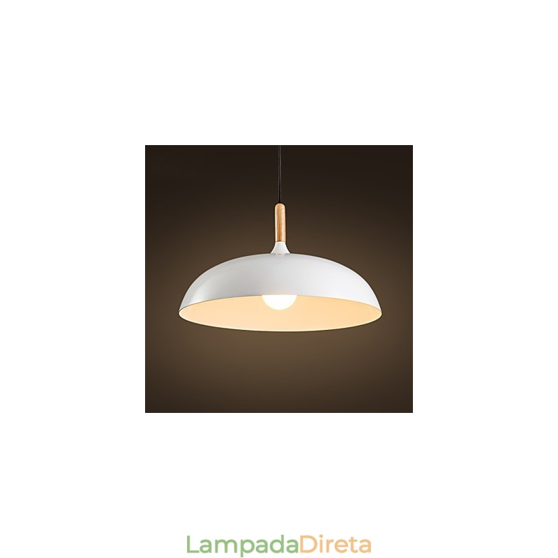 Luminária pendente retrô com pintura em madeira e metal, luminária pendente de café