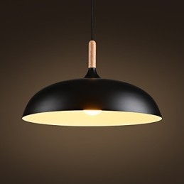 Luminária pendente retrô com pintura em madeira e metal, luminária pendente de café