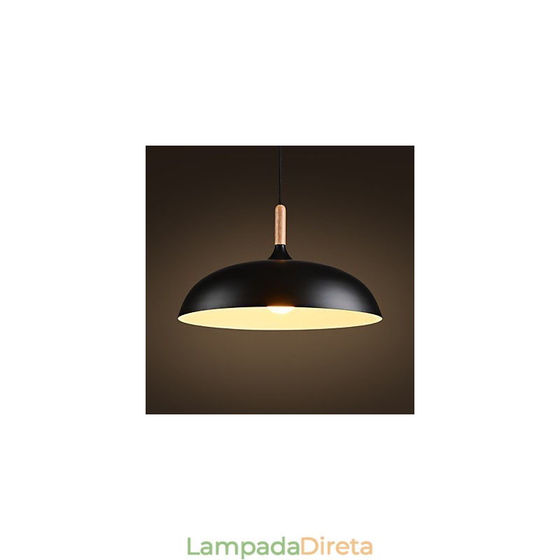 Luminária pendente retrô com pintura em madeira e metal, luminária pendente de café