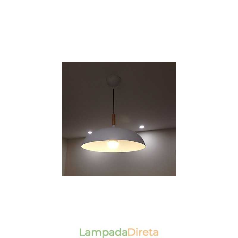 Luminária pendente retrô com pintura em madeira e metal, luminária pendente de café
