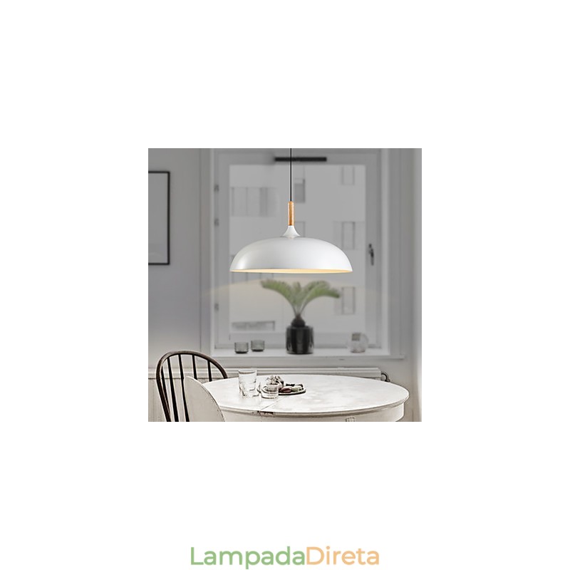 Luminária pendente retrô com pintura em madeira e metal, luminária pendente de café