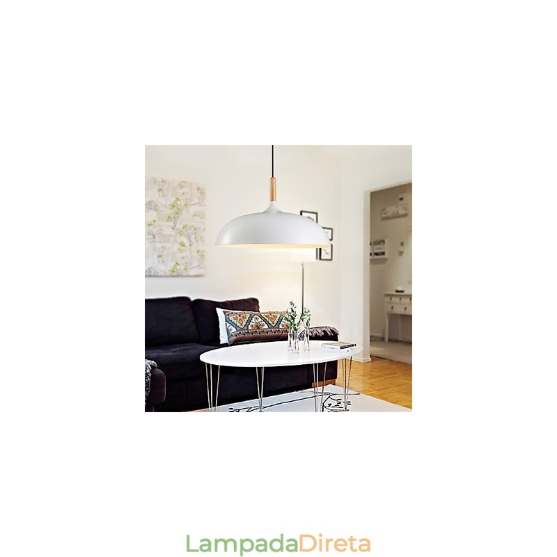 Luminária pendente retrô com pintura em madeira e metal, luminária pendente de café