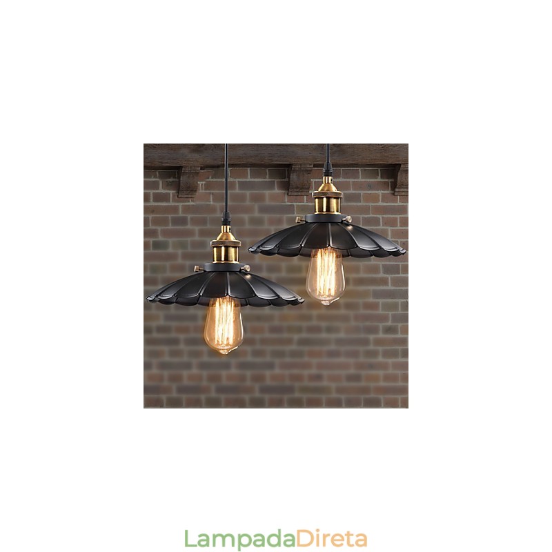 Luminária pendente estilo europeu clássico retrô, luminária de metal com arte droplight