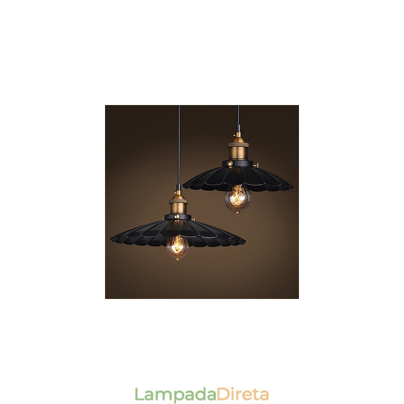 Luminária pendente estilo europeu clássico retrô, luminária de metal com arte droplight