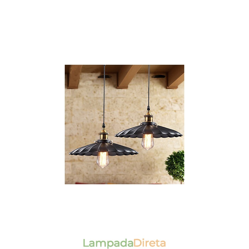 Luminária pendente estilo europeu clássico retrô, luminária de metal com arte droplight