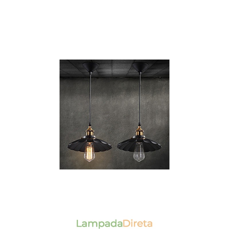 Luminária pendente estilo europeu clássico retrô, luminária de metal com arte droplight