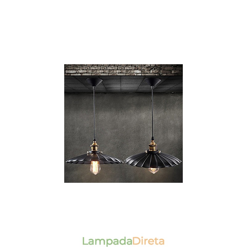 Luminária pendente estilo europeu clássico retrô, luminária de metal com arte droplight