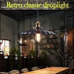 Luminária pendente estilo europeu clássico retrô, luminária de metal com arte droplight
