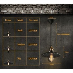 Luminária pendente estilo europeu clássico retrô, luminária de metal com arte droplight