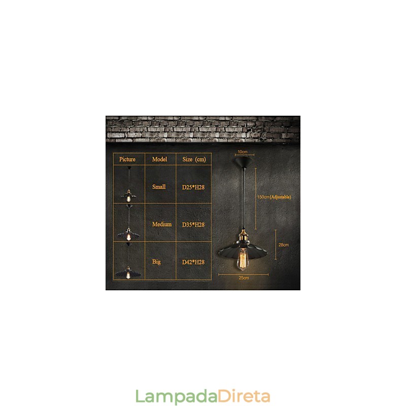 Luminária pendente estilo europeu clássico retrô, luminária de metal com arte droplight
