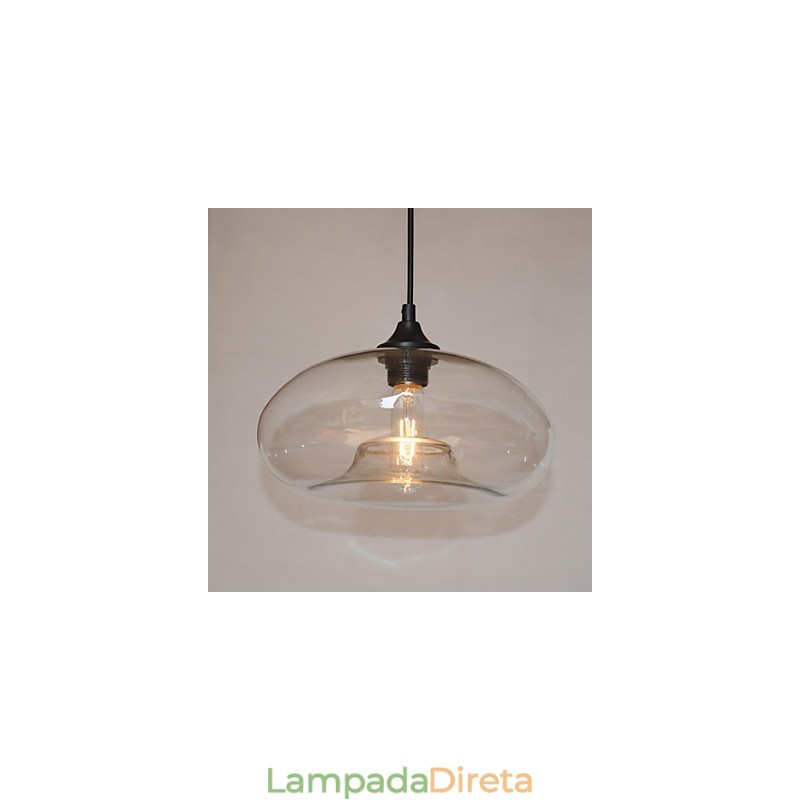 Característica moderna 1 pingente de luz com sombra transparente