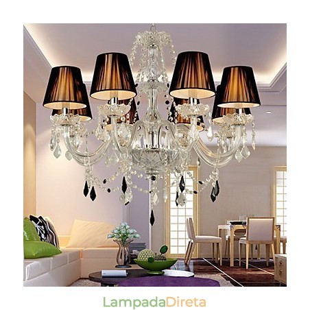 Lustre de Cristal Elegante com 8 Luzes Lustre de Cristal Elegante com 8 Luzes