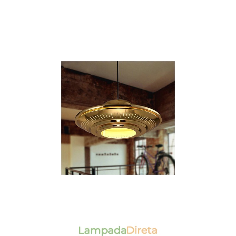 Luz pendente de metal galvanizado country para garagem