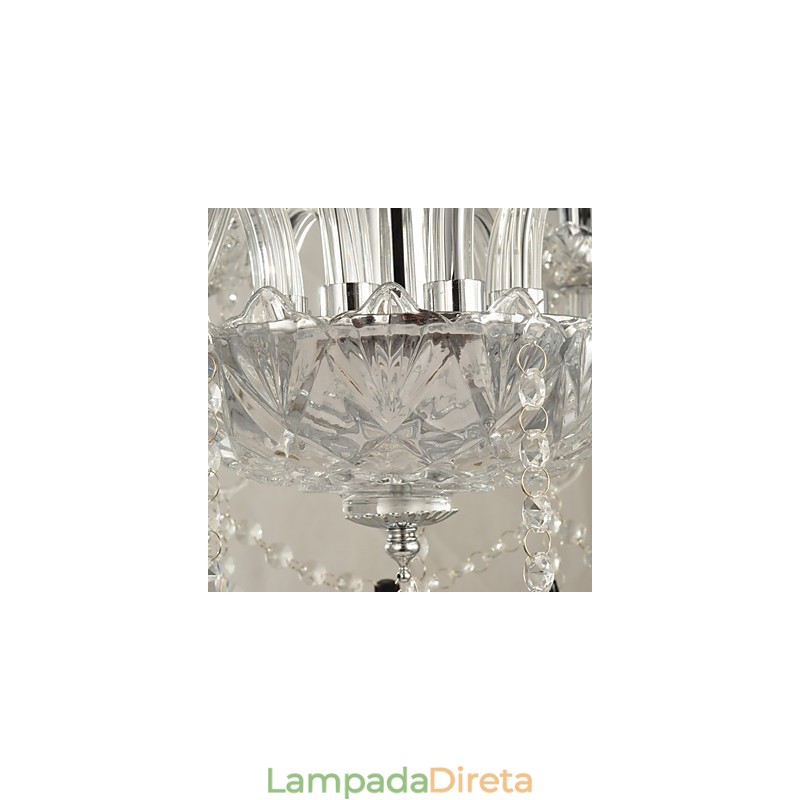 Lustre de Cristal Elegante com 8 Luzes