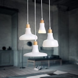 Pendente de 4 luzes com característica criativa e cúpula de ferro