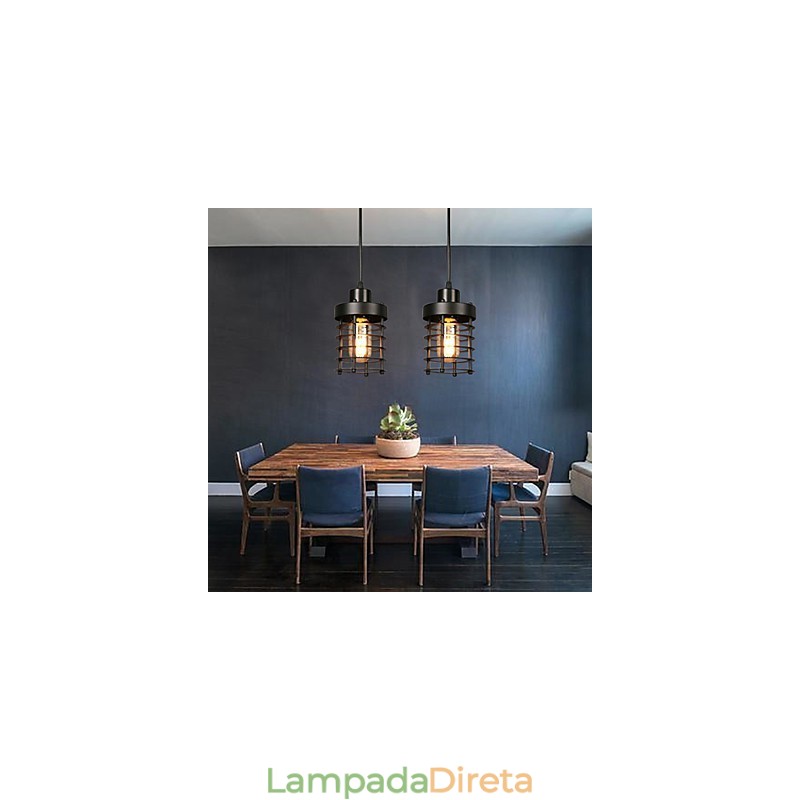 Retro Círculo De Lâmpadas De Cabeça Única E Lanternas Personagem Arte Lustre Lâmpada