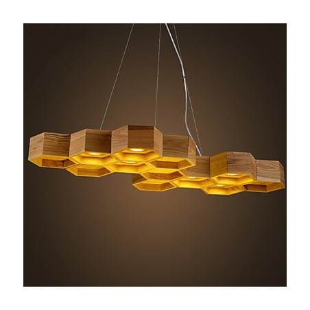 Designer Art Individuality Lustre Simples Honeycomb Madeira Lâmpadas Designer Art Individuality Lustre Simples Honeycomb Madeira Lâmpadas