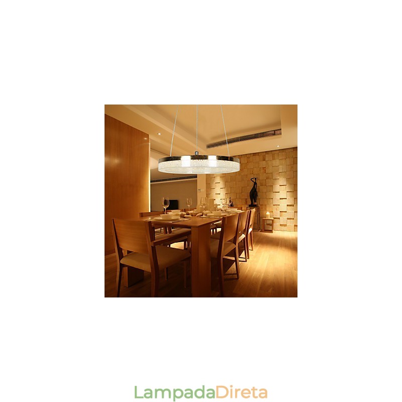 Luminária pendente de cristal dourada moderna