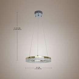 Luminária pendente de cristal dourada moderna