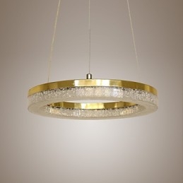 Luminária pendente de cristal dourada moderna