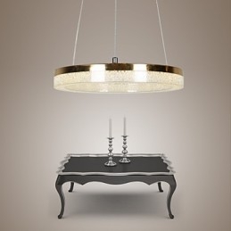 Luminária pendente de cristal dourada moderna