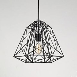 Luminária pendente retrô pequena sentada em ferro forjado com diamante