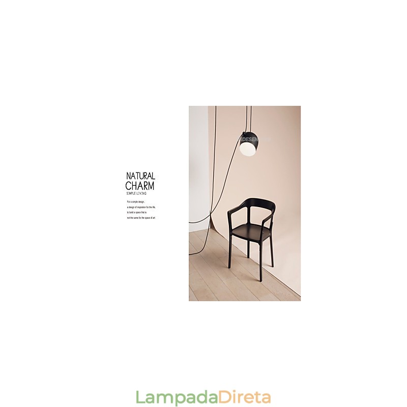 Luminária pendente de metal com pintura contemporânea moderna
